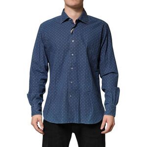Orian 1968 Blue Button Down Long Sleeves Men Men's Shirt